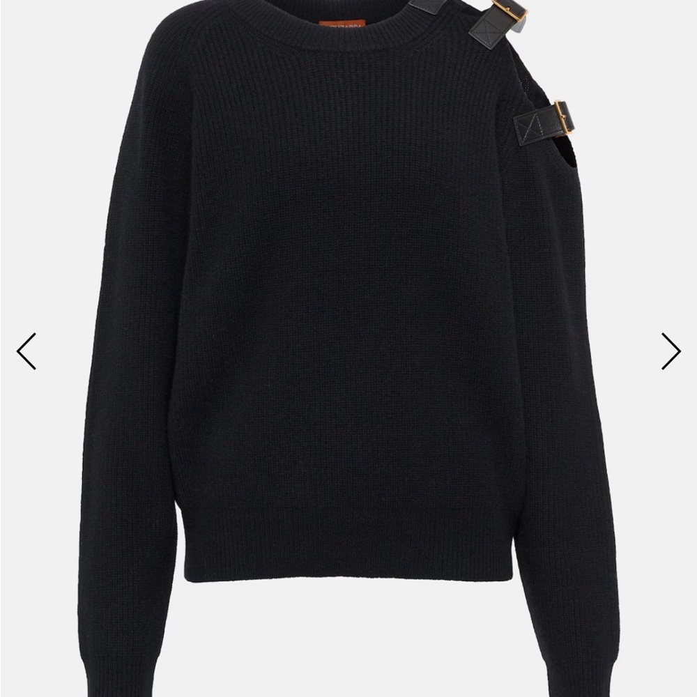 Women’s Black Sweater with Buckle Detail